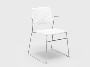 ZERO9 FILO - Stackable sled base plastic chair with armrests by Ares Line - view 2